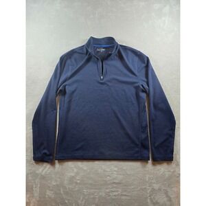 J.Crew Performance Quarter Zip Mens Medium Blue Pullover Sweater Long Sleeve